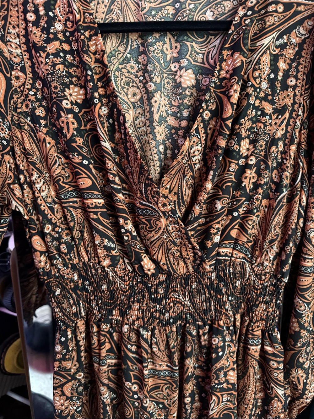Dex Brown Paisley V-Neck Maxi Dress - Picture 3 of 7